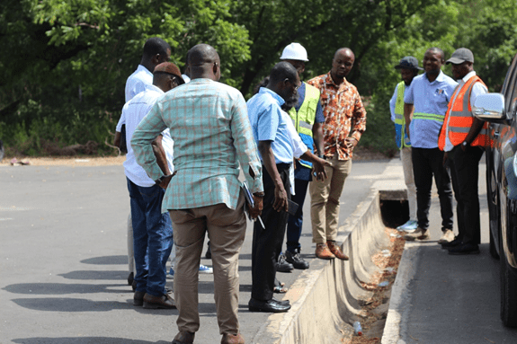 • PIAC team inspecting portions of the Teshie link road in the Ledzokuku Municipal Assembly