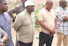 Dr Marfo (third from right) and other committee members at the E-waste dump site