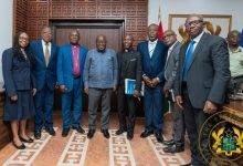 President Akufo-Addo (middle) with the EP delegation