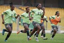 Freda Ayisi (23) training together with her team mates yesterday
