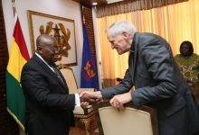 President Akufo-Addo welcoming Reverend Dr Wesley Granberg-Michaelson to the Jubilee House