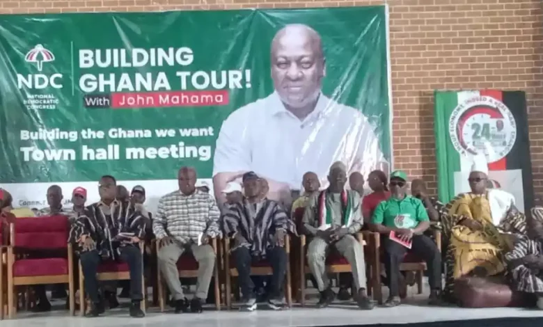 • Former President Mahama (seated second from left) with patrons at the meeting