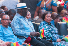 • Former President Kufuor (in a hat) at the event