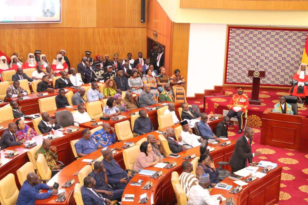 Mr. Alexander Afenyo-Markin,Majority Leader,NPP making a statement at the floor of Parliament  