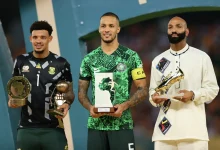 • South Africa’s Ronwen Williams (left), Nigeria’s William Troost-Ekong (middle) and Emilio Nsue Lopez of Equatorial Guinea were among the best players in various categories announced