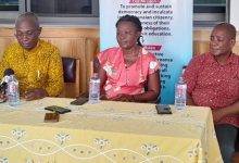 • Ms Ankrah (middle) with Mr Ameyibor (left) during the event