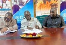Ing. Bempong (left) and Prof Boateng signing the MoU