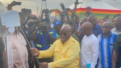 • (Inset) President Akufo-Addo commissioning the plant