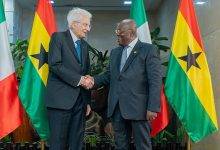 President Akufo-Addo (right) exchanging greetings with President Sergio Mattarella at the Jubilee