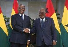 President Akufo-Addo, with President Umaro Sissoco Embalo (left), Guinea Bissau at the Jubilee House