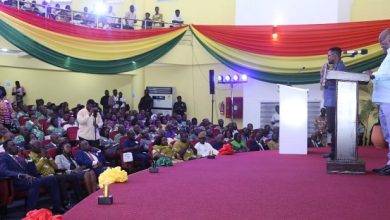 • President Akufo-Addo addressing participants at the launch of the National Service Scheme Policy
