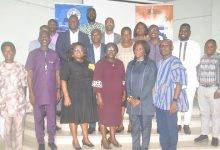 Dr Faustina Frempong-Ainguah deputy government Statistician [second from right] with the staff of ATU and others photo Lizzy Okai