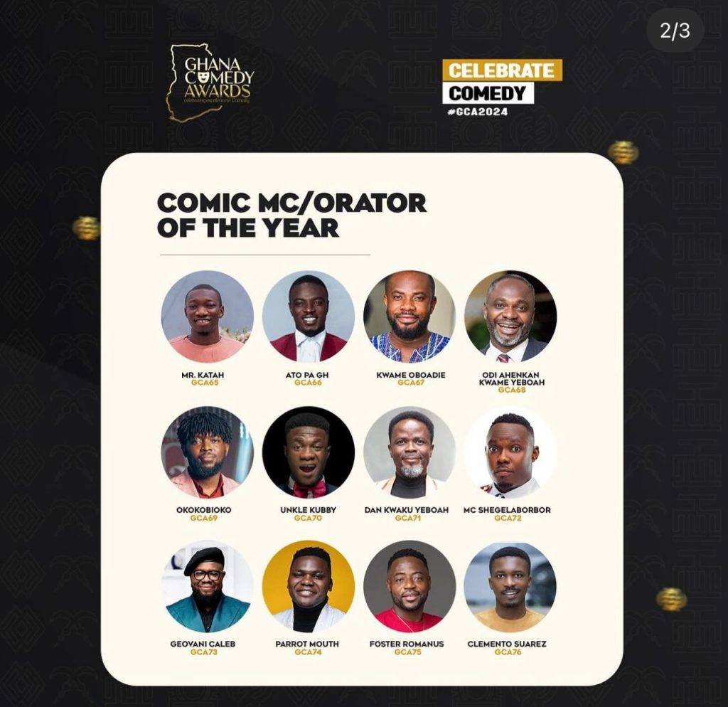 MC Okokobioko Secures Top Spot as Best Comic MC/Orator of the Year at Ghana Comedy Awards 2024