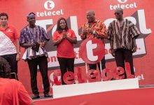 The dignitaries at the event unveiling the Telecel logo in Kumasi