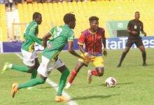 A scene from the Hearts versus Aduana game