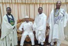 Ga Mantse (seated), with him are Alhaji Osman (left), Nii Kojo I(right ) and Dr Mas-oud (second right)