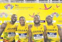 Ghana's quartet pose for the cameras after their success
